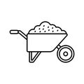 construction wheelbarrow Vector Icon which can easily modify or edit Royalty Free Stock Photo
