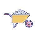 construction wheelbarrow Vector Icon which can easily modify or edit Royalty Free Stock Photo