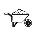 construction wheelbarrow Vector Icon which can easily modify or edit Royalty Free Stock Photo