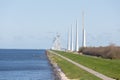 Construction of a windfarm along the Dutch coast Royalty Free Stock Photo