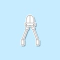 Construction wire cutters sticker icon. Simple thin line, outline vector of web icons for ui and ux, website or mobile application