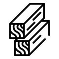 Construction wood icon, outline style