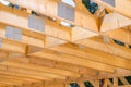 Construction of Wooden Framework Under Bright Daylight at a Building Site Royalty Free Stock Photo