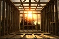 Construction wooden house, Wooden framework, building house, Royalty Free Stock Photo