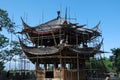 Construction wooden pavilion in china