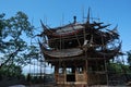 Construction wooden pavilion in china