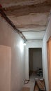 Construction work in the corridor of the apartment