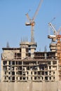 Construction work for high rise building with tower crain Royalty Free Stock Photo
