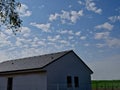 construction work on a house made of modern insulating bricks. roo