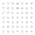 Construction work linear icons, signs, symbols vector line illustration set Royalty Free Stock Photo