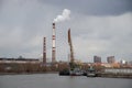 Construction work at the port dock crane