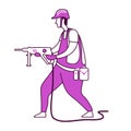 Construction work services flat silhouette vector illustration