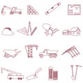 Construction and work simple outline icons set eps10 Royalty Free Stock Photo