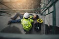 Safety team help employee accident. Royalty Free Stock Photo