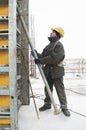 Construction worker assembling Royalty Free Stock Photo