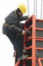 Construction worker assembling Royalty Free Stock Photo