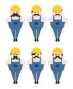 Construction worker avatar portrait picture icon