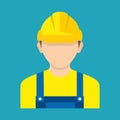 Construction worker, builder icon isolated on background. Worker