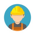 Construction worker, builder icon isolated on background. Worker