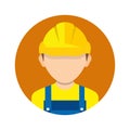 Construction worker, builder icon isolated on background. Worker Royalty Free Stock Photo