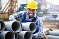 Construction Worker Builder Working At Site Royalty Free Stock Photo