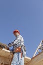 Construction worker building house Royalty Free Stock Photo