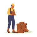 Construction Worker Carrying Bricks Illustration Royalty Free Stock Photo