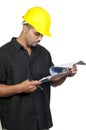 Construction Worker with Clipboard Royalty Free Stock Photo