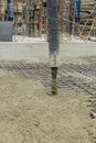 Concrete pouring during commercial concreting floors of buildings in construction site and Civil Engineer, Royalty Free Stock Photo