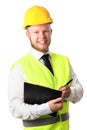 Construction worker with document Royalty Free Stock Photo