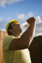 Construction Worker Drinking Water Royalty Free Stock Photo