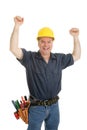 Construction Worker Ecstatic Royalty Free Stock Photo