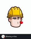 Construction Worker - Expressions - Affection - Blowing a Kiss