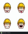 Construction Worker - Expressions - Affection - Dollar Eyes - Variations Royalty Free Stock Photo