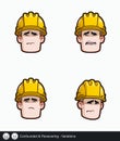 Construction Worker - Expressions - Concerned - Confounded and Persevering - Variations Royalty Free Stock Photo