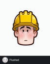 Construction Worker - Expressions - Concerned - Flushed Royalty Free Stock Photo