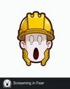 Construction Worker - Expressions - Concerned - Screaming in Fear