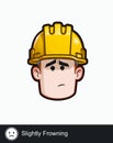 Construction Worker - Expressions - Concerned - Slightly Frowning