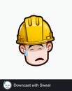 Construction Worker - Expressions - Downcast with Sweat