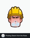 Construction Worker - Expressions - Negative - Pouting Steam from the Nose