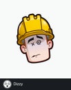 Construction Worker - Expressions - Unwell - Dizzy Royalty Free Stock Photo