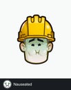 Construction Worker - Expressions - Unwell - Nauseated Royalty Free Stock Photo