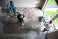 Concrete grinding in family home,construction works