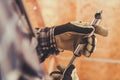 Construction Worker Getting Ready To Use Metal Drill Bit