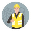 Construction worker giving thumbs up Royalty Free Stock Photo