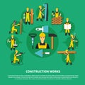 Construction Worker Green Composition Royalty Free Stock Photo