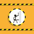 Construction worker with hammer and spirit level. Vector icon. Royalty Free Stock Photo