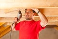 Construction worker with hand drill Royalty Free Stock Photo