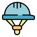 Construction worker hard hat protecting head from falling objects icon Royalty Free Stock Photo