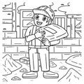 Construction Worker Hauling Cement Coloring Page